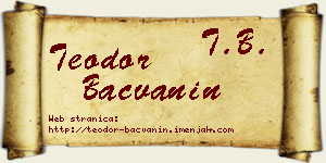 Teodor Bačvanin vizit kartica